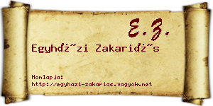 Egyházi Zakariás névjegykártya